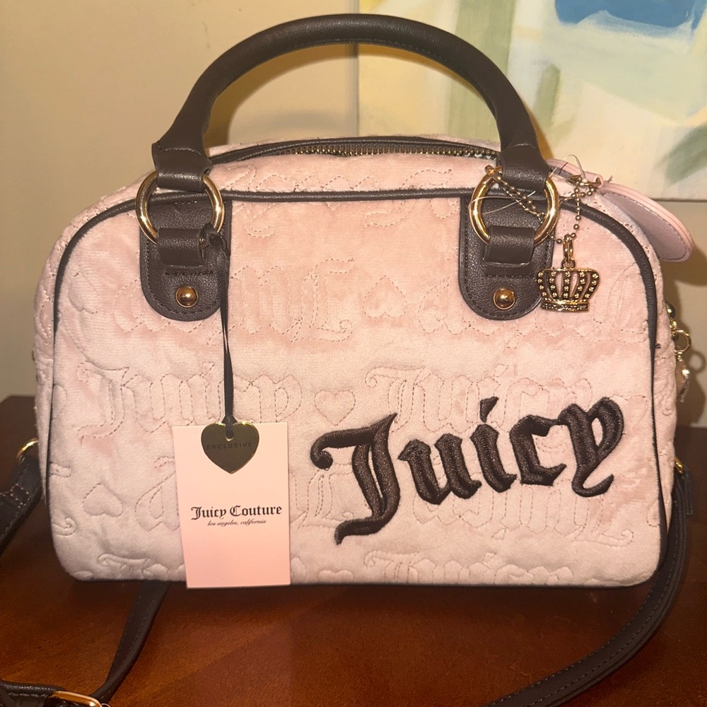 Juicy Couture Light Pink Satchel with Black Accents